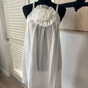 Zara White Kids Dress with Floral Accent